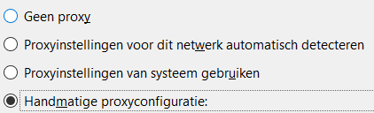 HTTP Proxy - Mozilla FireFox handmatige proxy instellingen selecteren