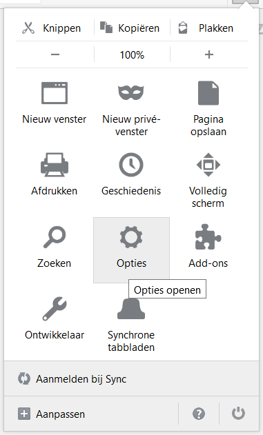 SOCKS5 Proxy - Mozilla FireFox volledige menu